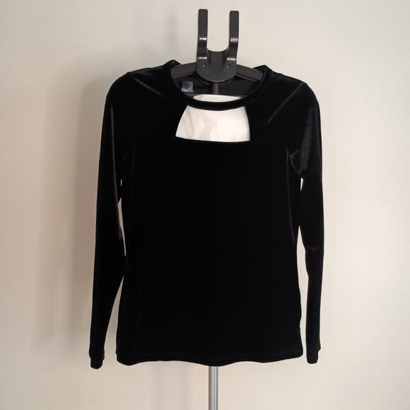 INC International Concepts Black Velvet V-Neck Long Sleeve Top Womens Size M NWT - Picture 15 of 16